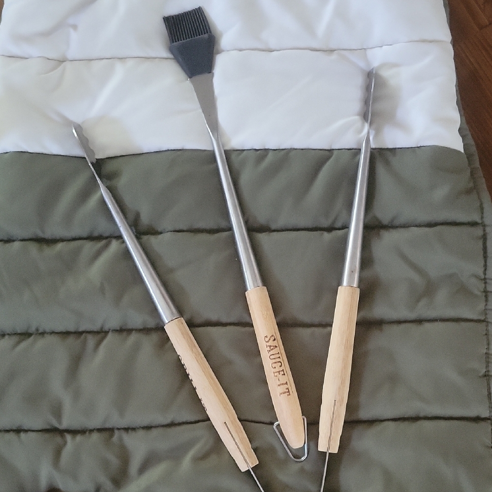 Sauce It BBQ Tool Set with Wooden Handles